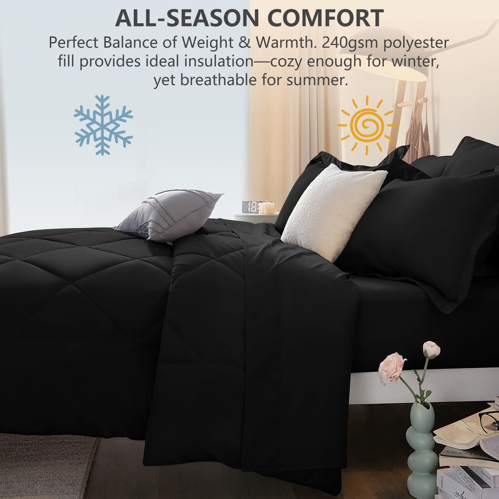 CozyLux fundas de almohada con costura mostrando acabado duradero