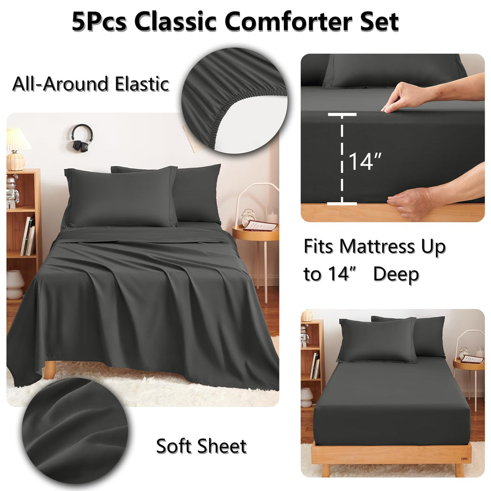 CozyLux sábana ajustable con bolsillo 14" para ajuste seguro en colchones