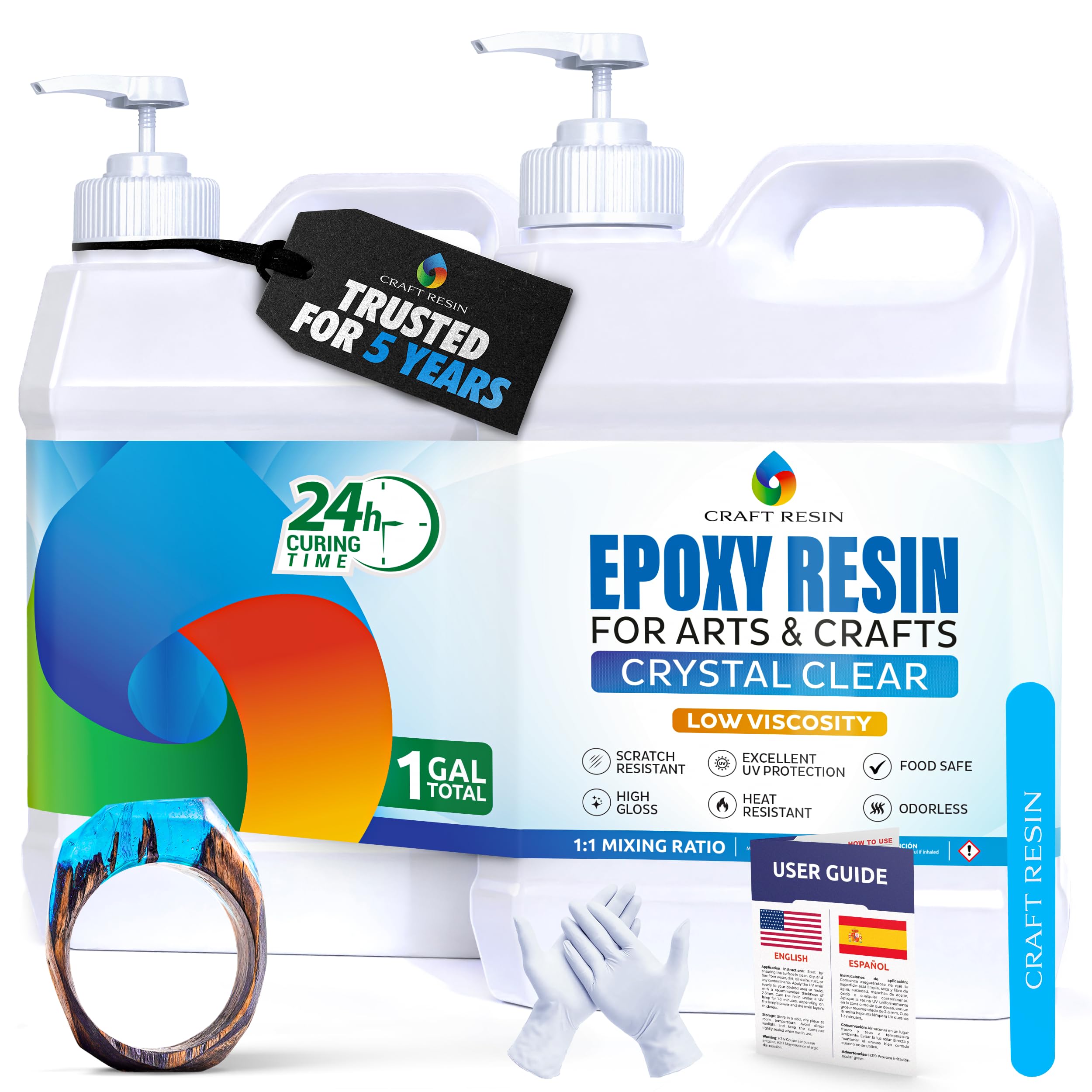 Craft Resin frontal del empaque mostrando kit completo y claridad