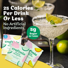 Craftmix margarita con tequila servida con hielo, sabor auténtico