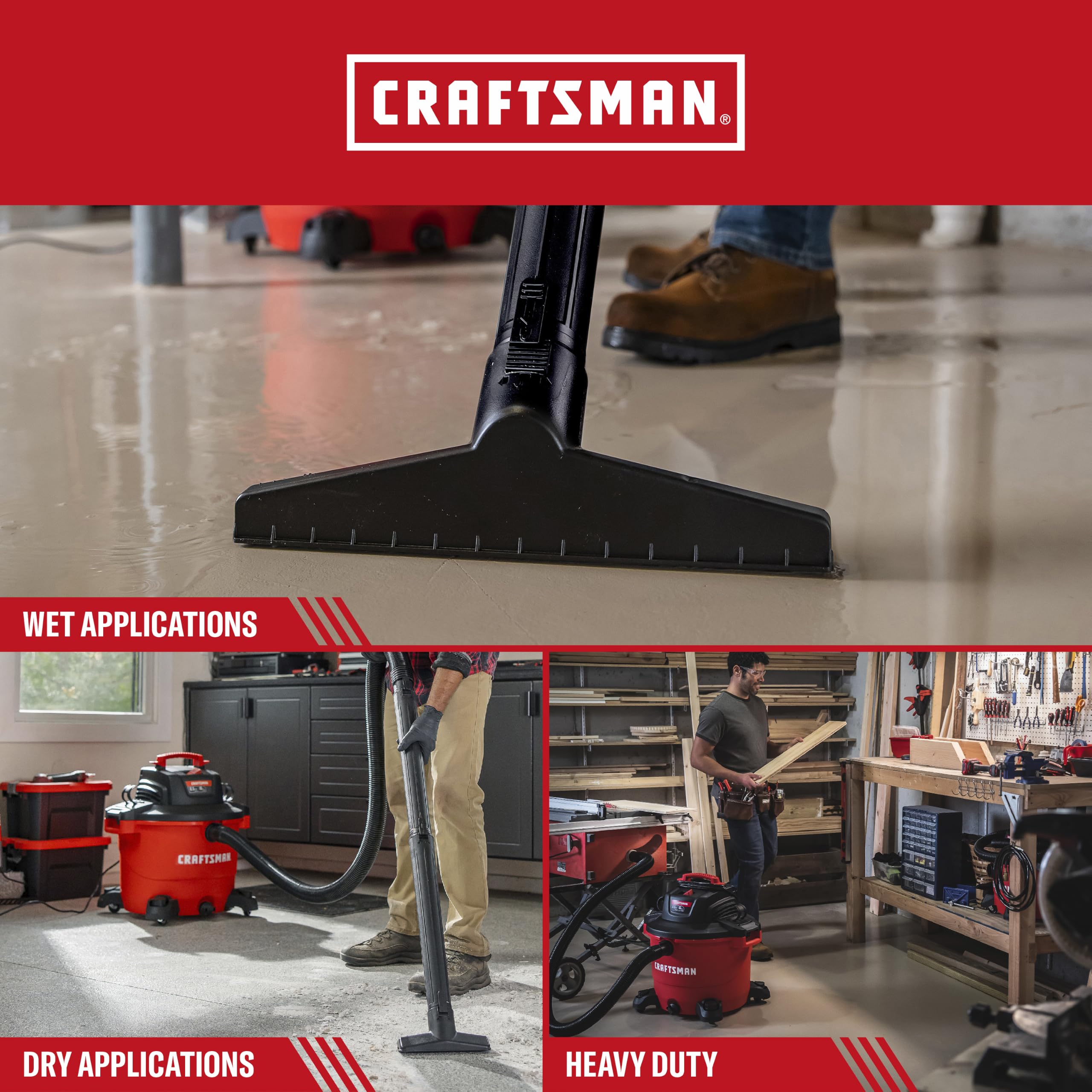 CRAFTSMAN accesorios incluidos organizados para uso inmediato