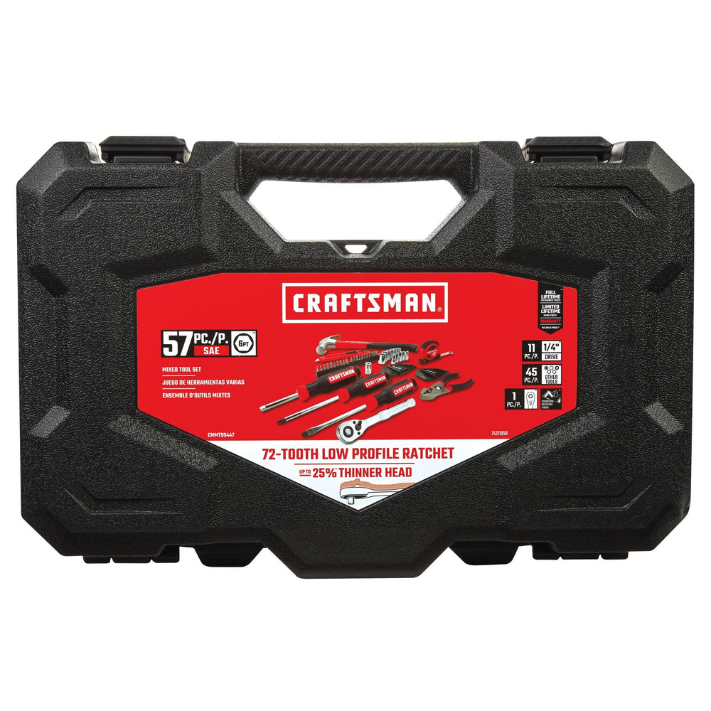 CRAFTSMAN maletín cerrado junto a una regla para comparar tamaño