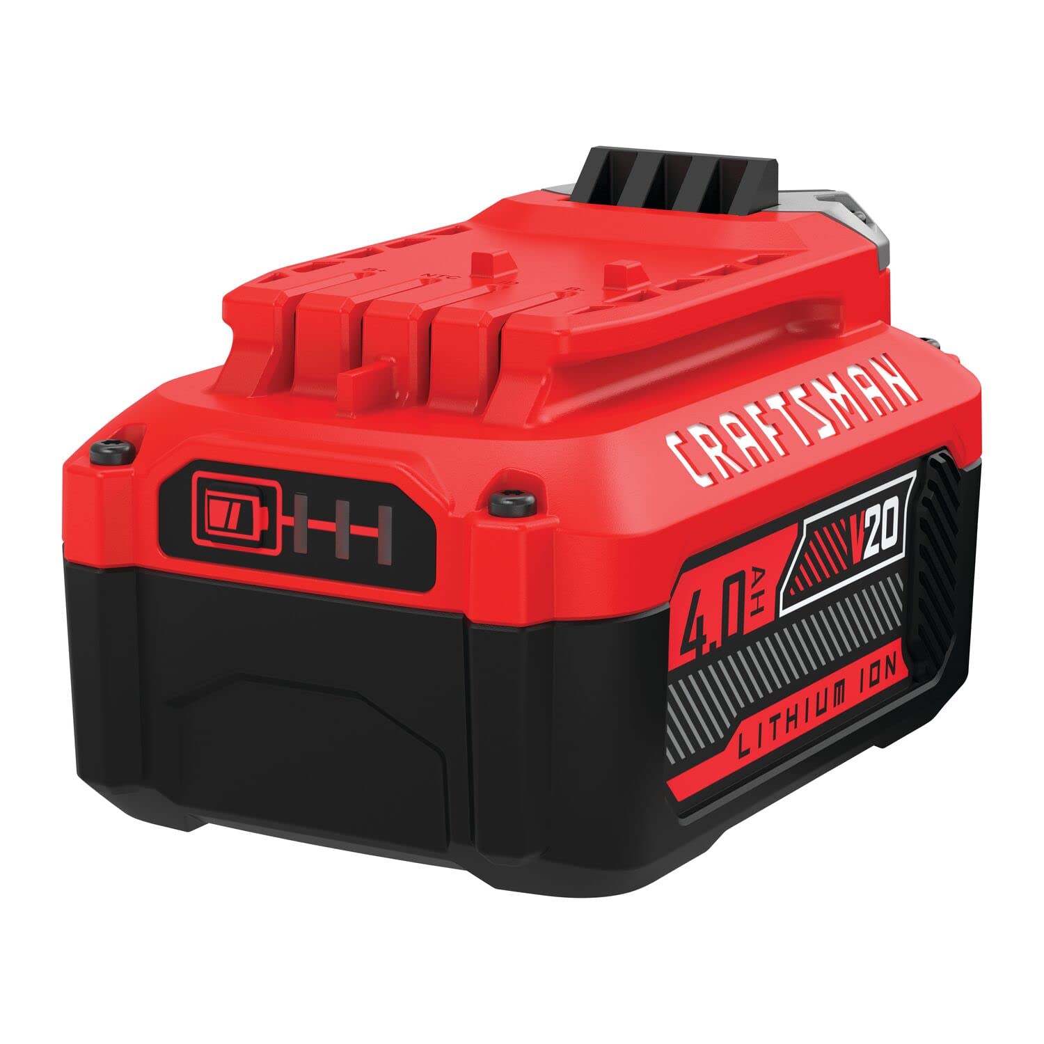 CRAFTSMAN dos baterías junto a varias herramientas V20 para compatibilidad del sistema