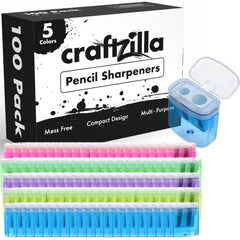 Craftzilla pack frontal 100 sacapuntas muestra ahorro y variedad