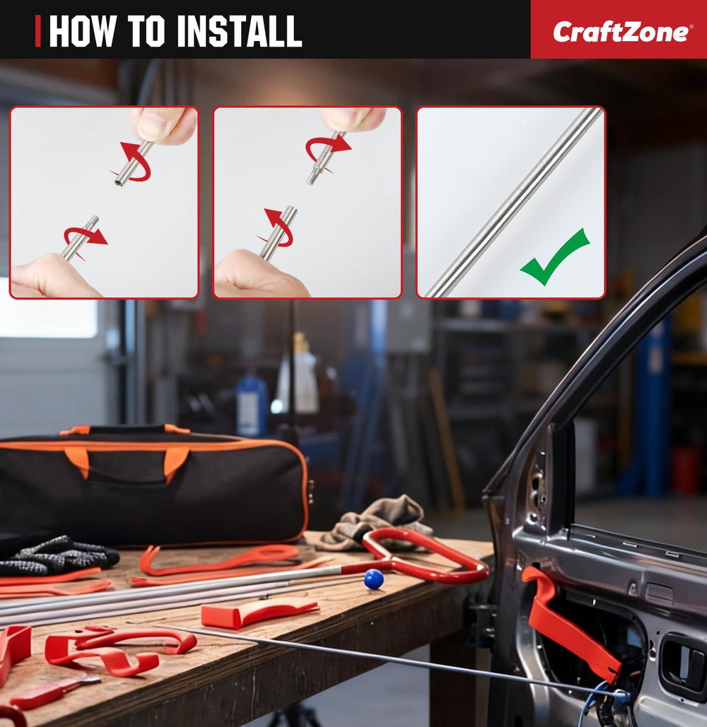 CRAFTZONE herramienta en uso retirando panel de puerta sin dañar acabado