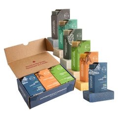 Crate 61 Organics front packaging showing six bars and sustainable kraft wrap benefit