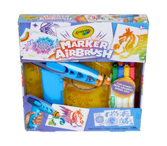 Crayola aerógrafo frontal mostrando diseño y botón fácil de usar