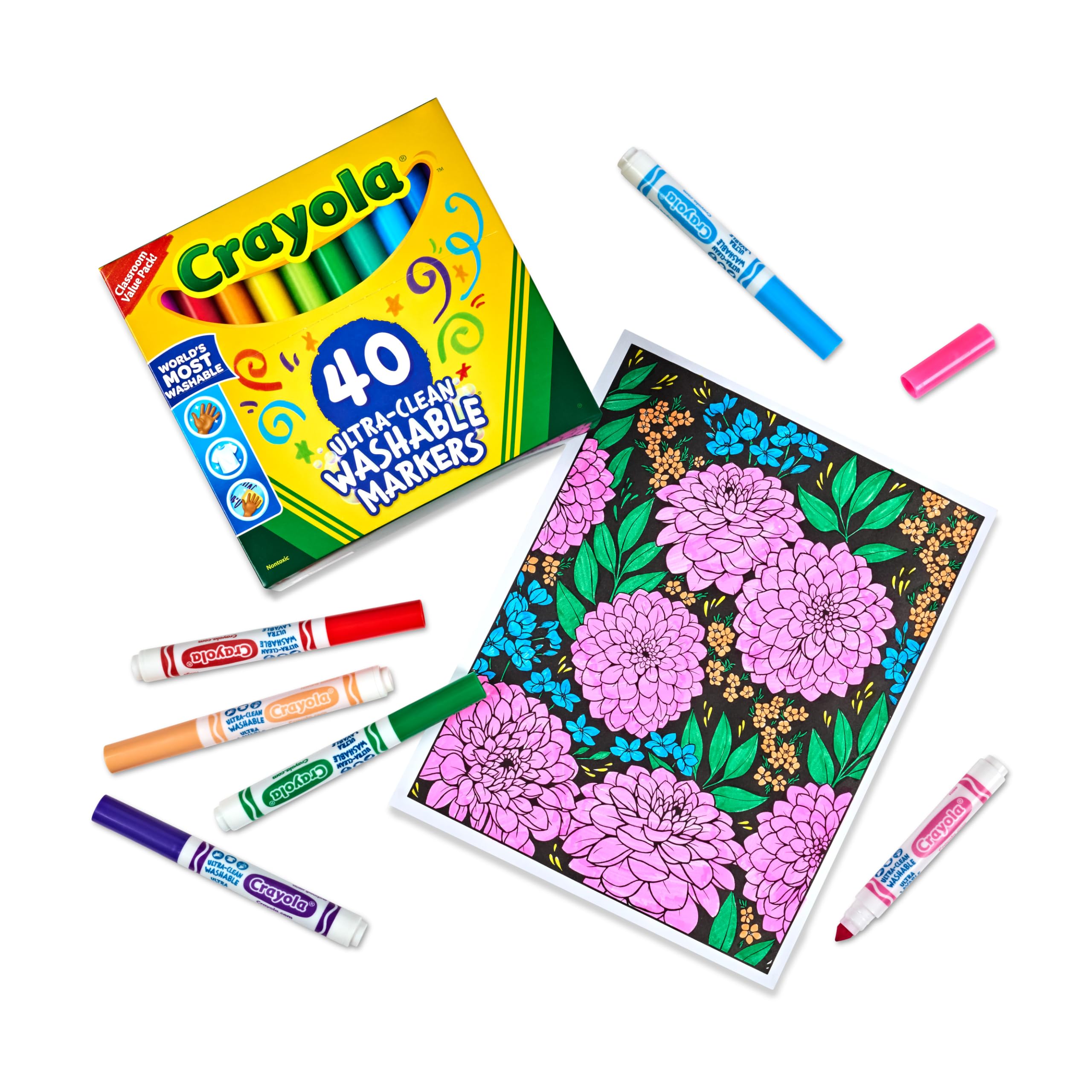 Crayola detalle de la punta ancha, permite trazos uniformes y coloreado rápido