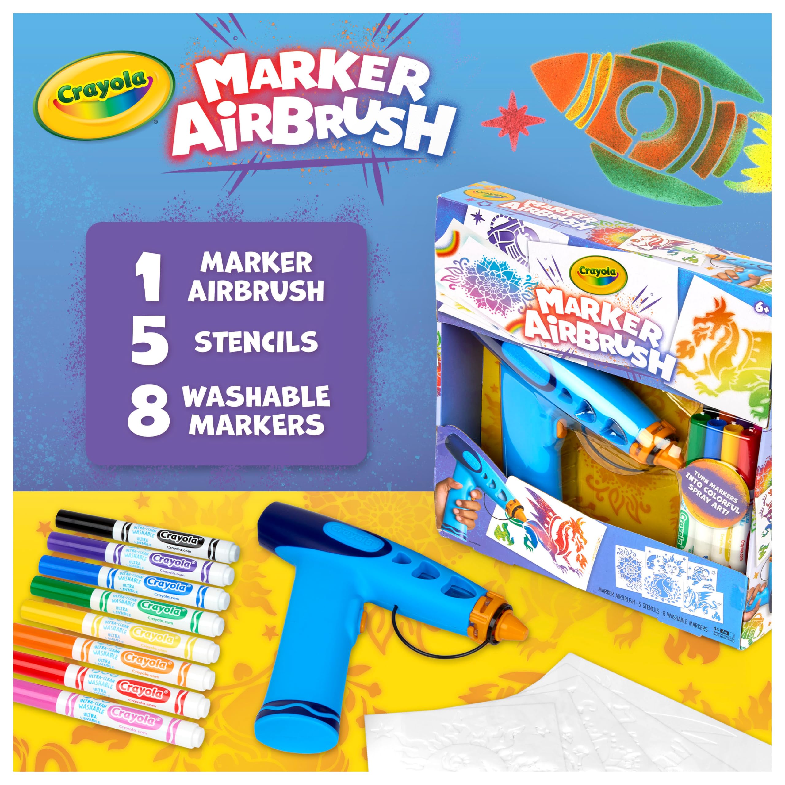 Crayola embalaje con sello ACMI, garantiza seguridad y no toxicidad