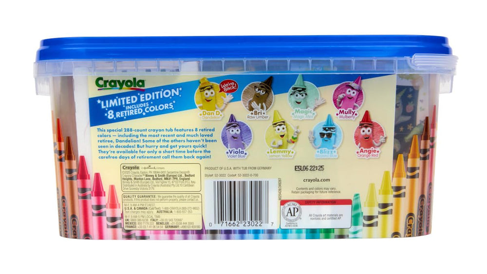 Crayola etiqueta con certificaciones que confirma seguridad y calidad