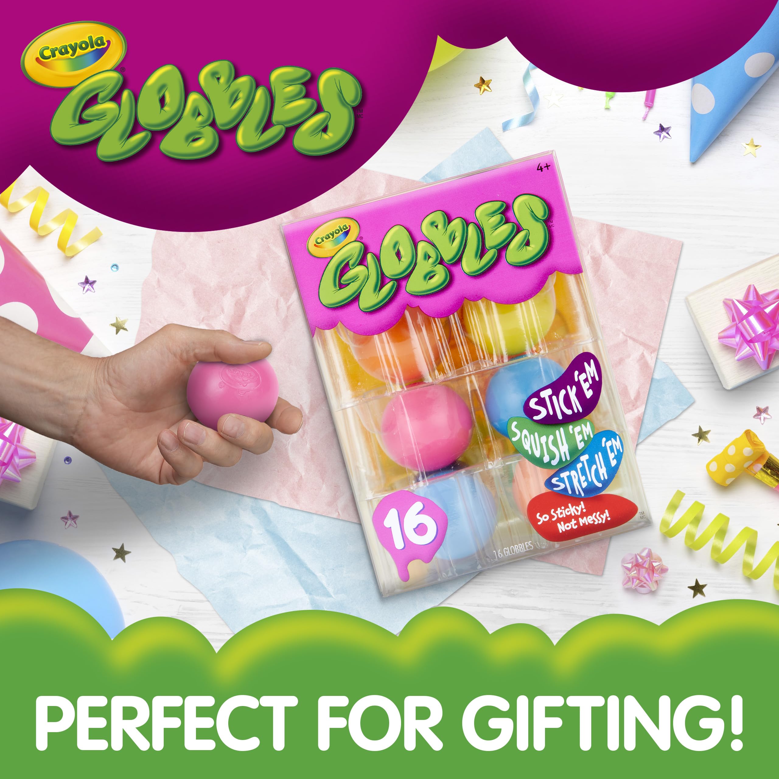 Crayola Globbles etiqueta legible con materiales no tóxicos y seguridad