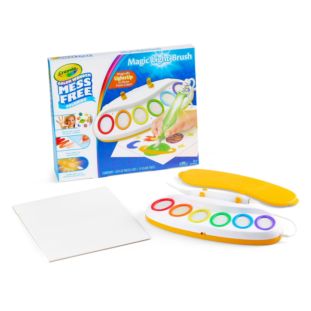 Crayola hojas Color Wonder mostrando revelado, protege ropa y superficies