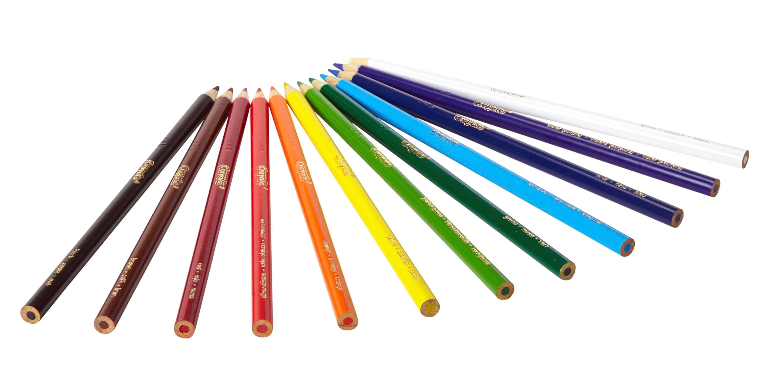 Crayola primer plano de mina de lápiz destacando color intenso y precisión