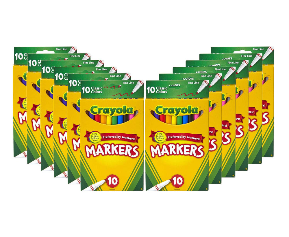Crayola pack frontal con 12 cajas, colores variados para aulas