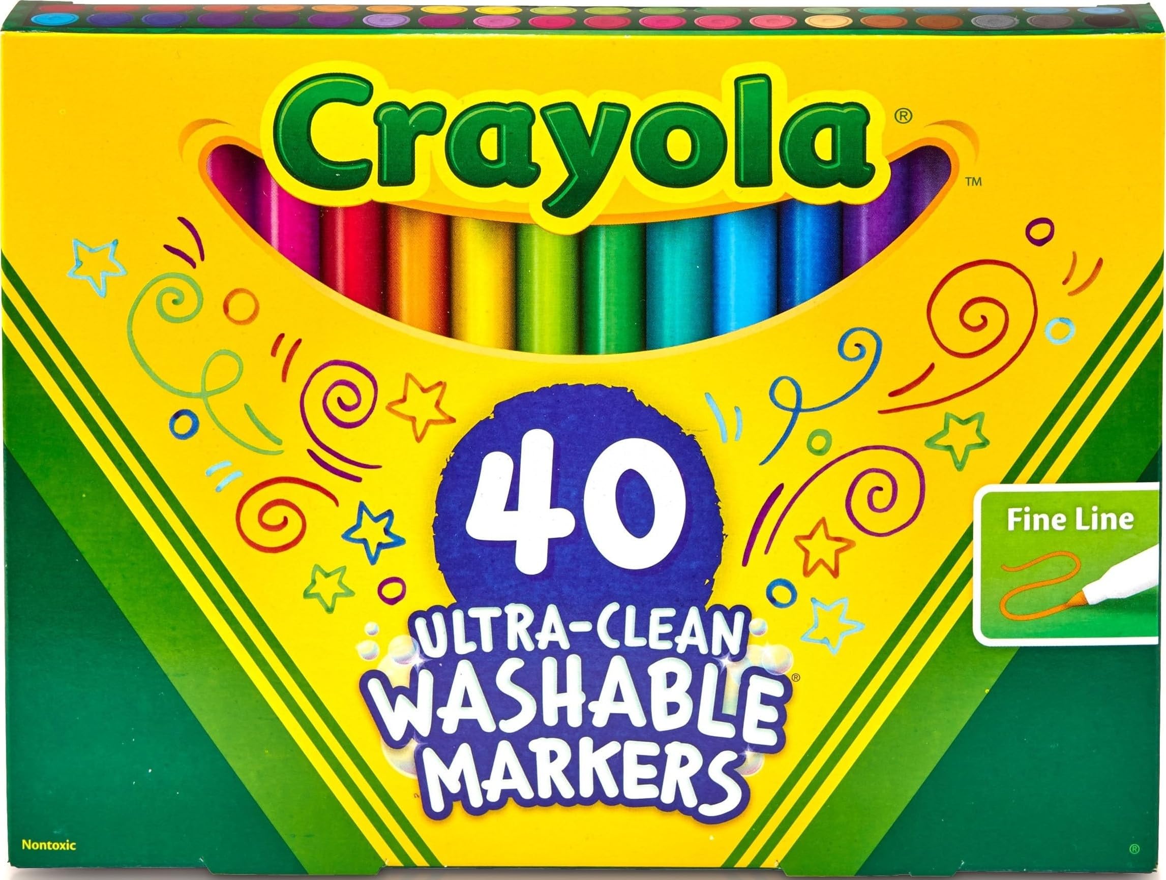 Crayola estuche frontal 40ct mostrando colores brillantes y organización