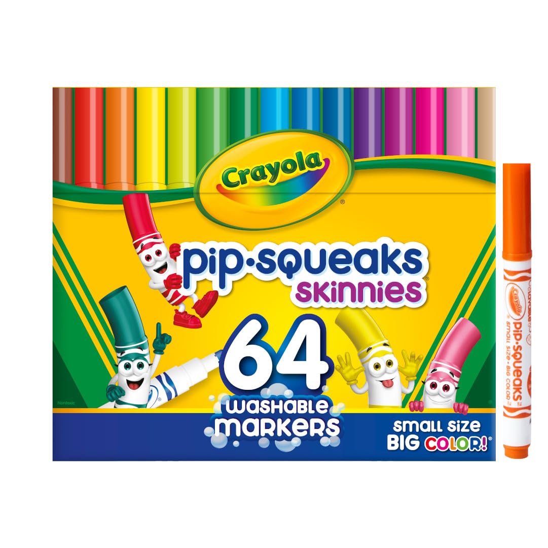 Crayola Pip-Squeaks marcadores abiertos mostrando variedad de colores para creatividad