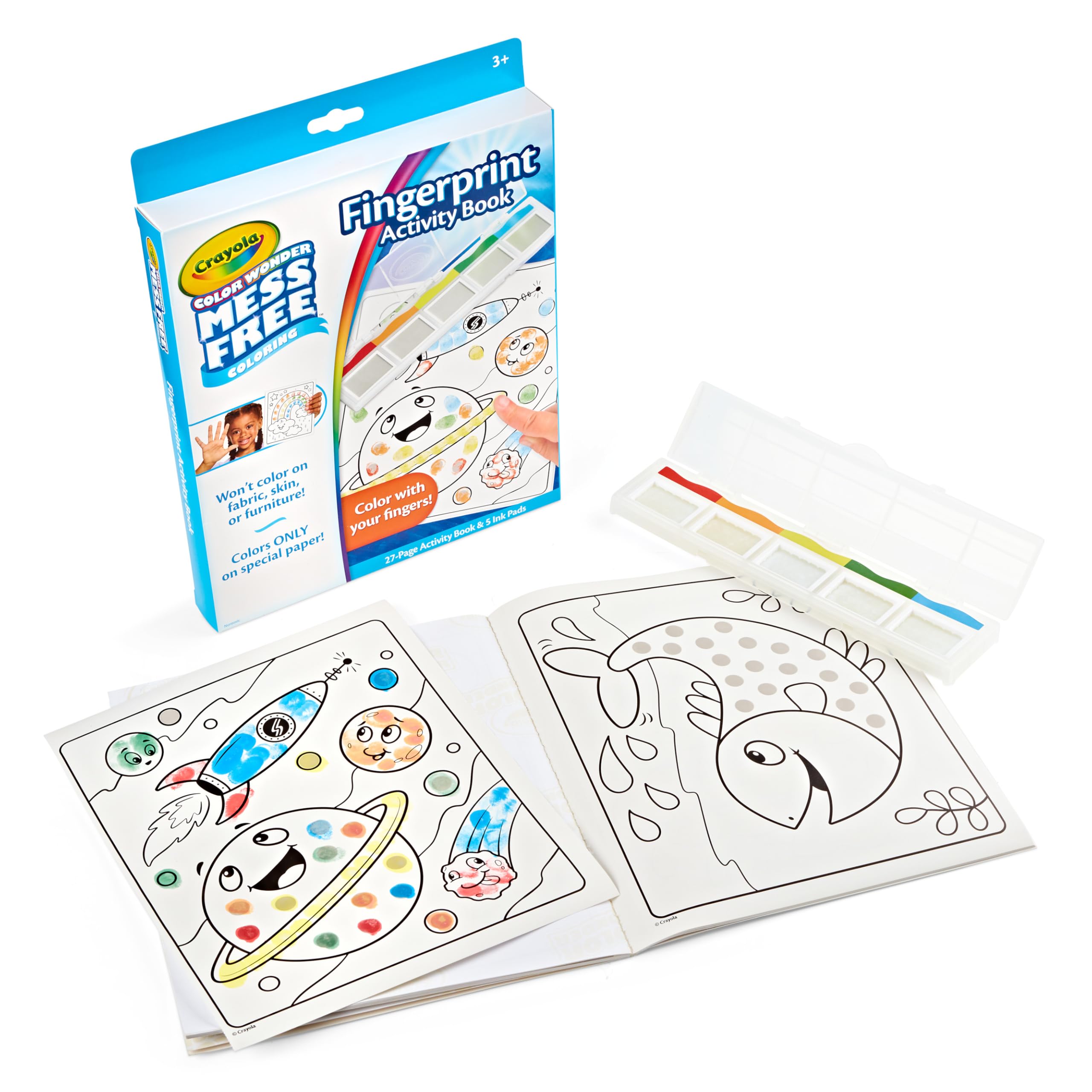 Crayola portada del libro de huellas, inspira creatividad sin manchas