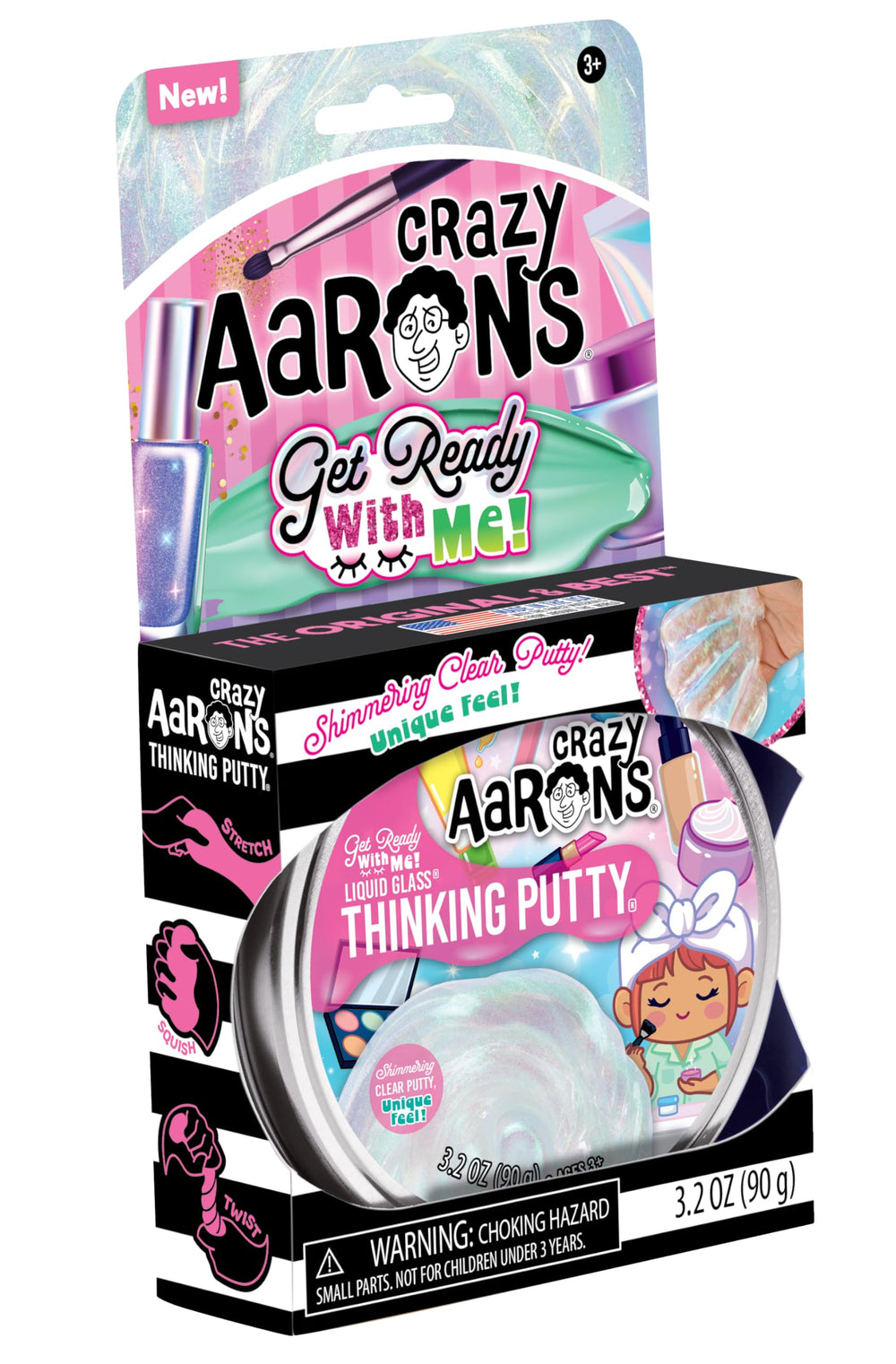 Crazy Aaron's etiqueta lateral con Made in USA para confianza en origen