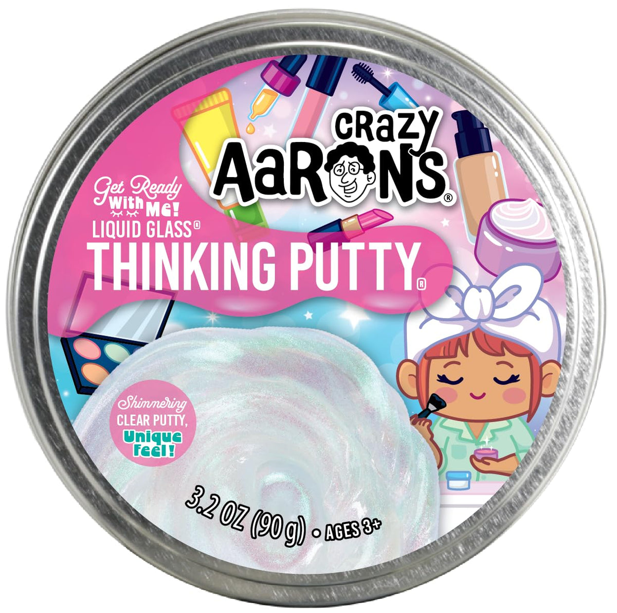 Crazy Aaron's frontal de la lata Get Ready with Me mostrando el diseño atractivo
