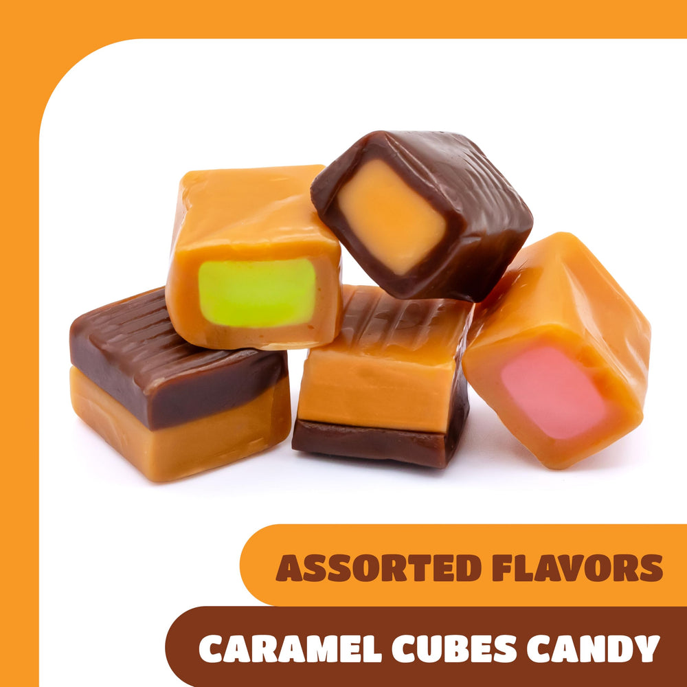 CRAZYOUTLET corte de caramelo con relleno de fresa, sabor afrutado visible