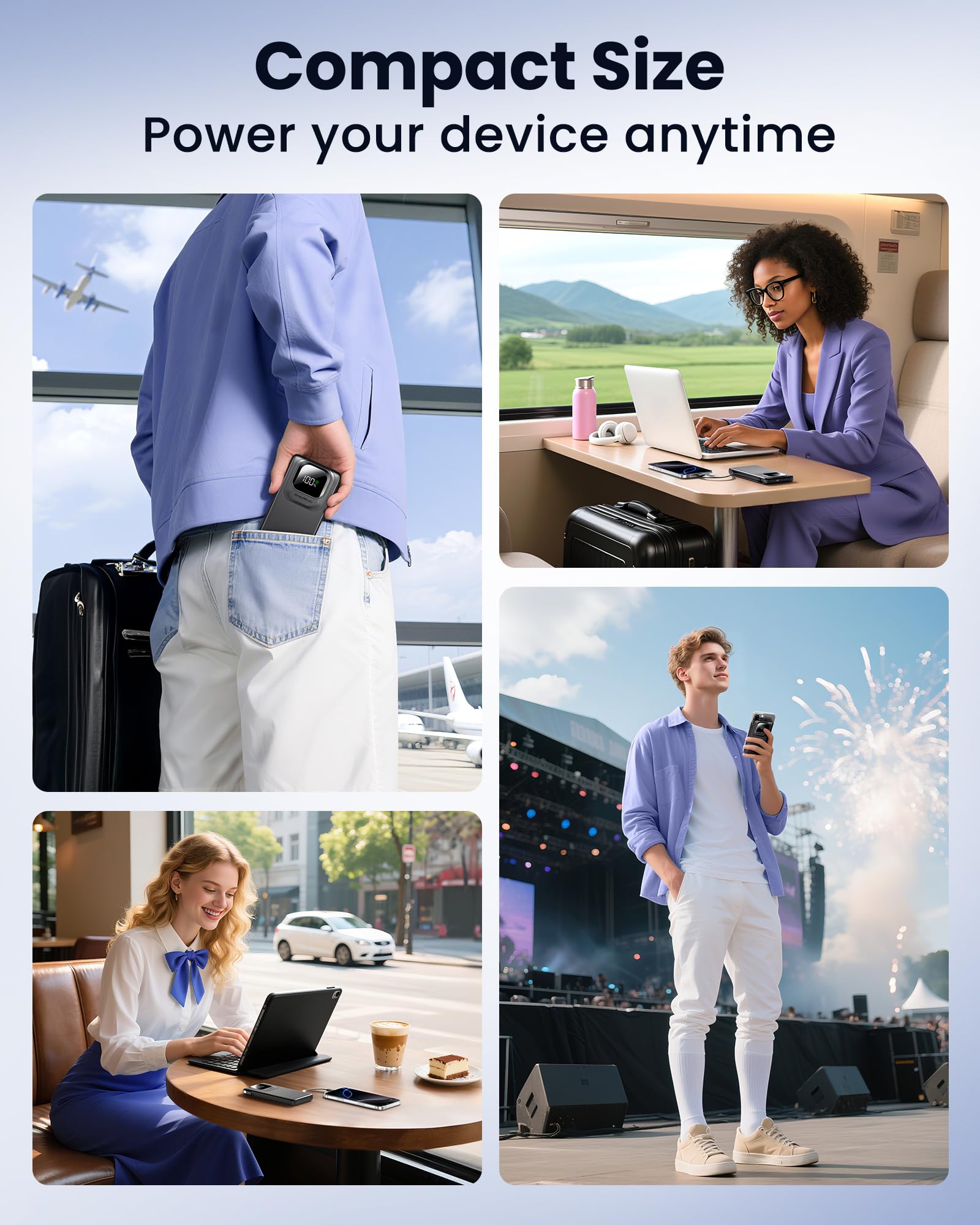 Crazywhale power bank en mano para comparar tamaño y portabilidad