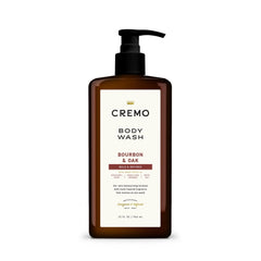 Cremo botella frontal 32 oz con etiqueta Bourbon & Oak que muestra tamaño y diseño práctico
