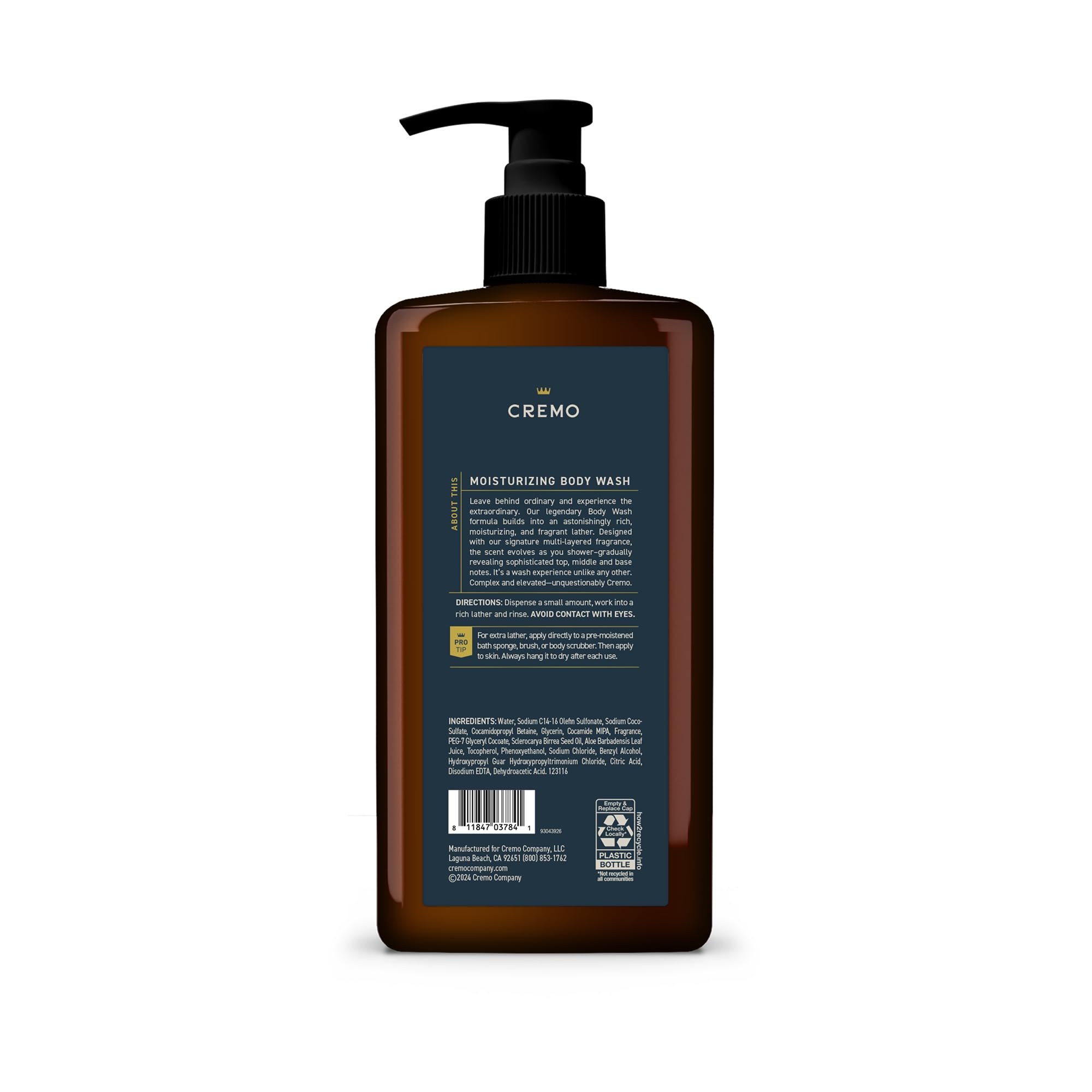 Cremo junto a objetos cotidianos para mostrar tamaño 32 oz y duración
