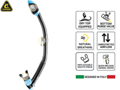 Cressi Supernova Dry tubo corrugado flexible que reduce fatiga mandibular