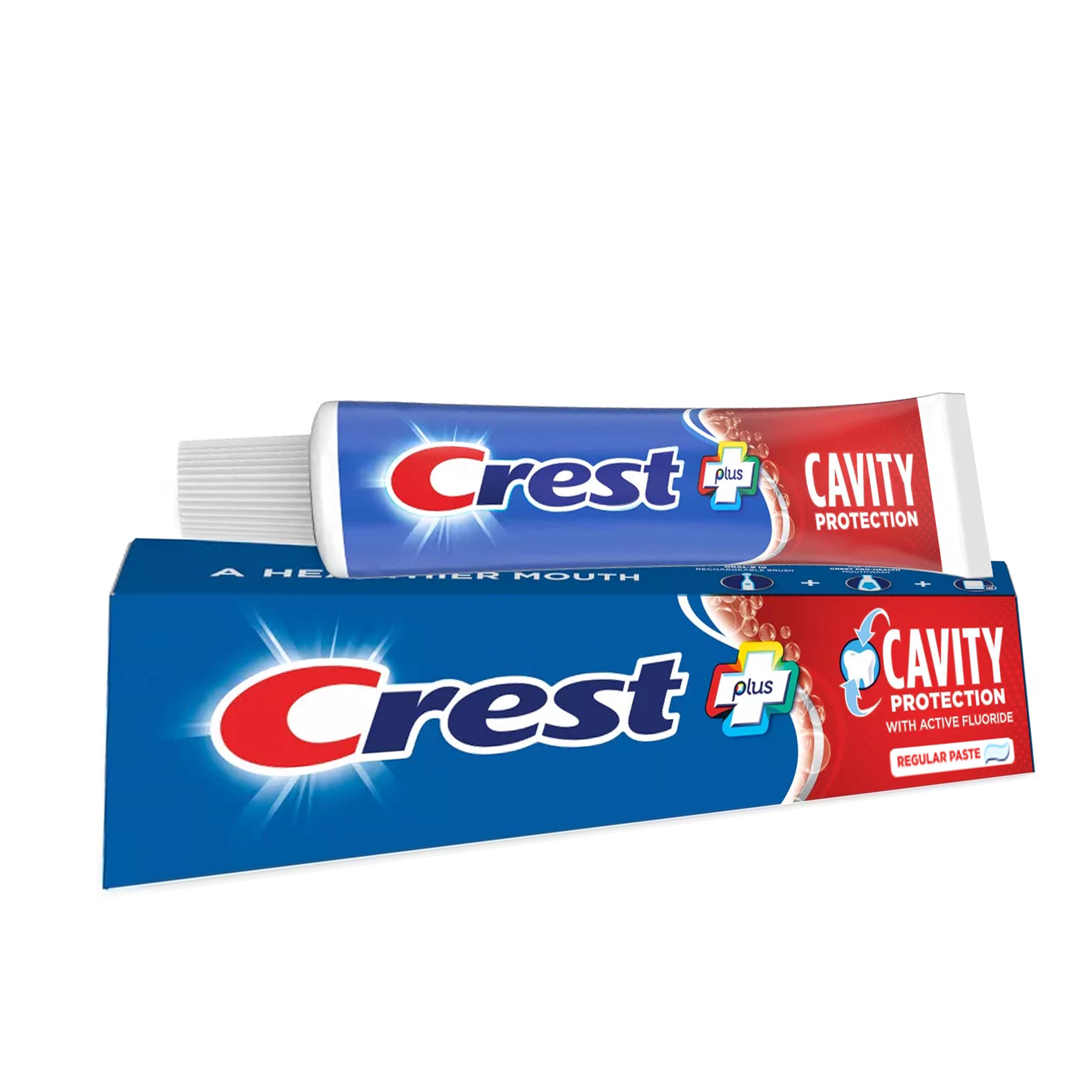 Crest comparación de tamaño con una moneda para apreciar volumen