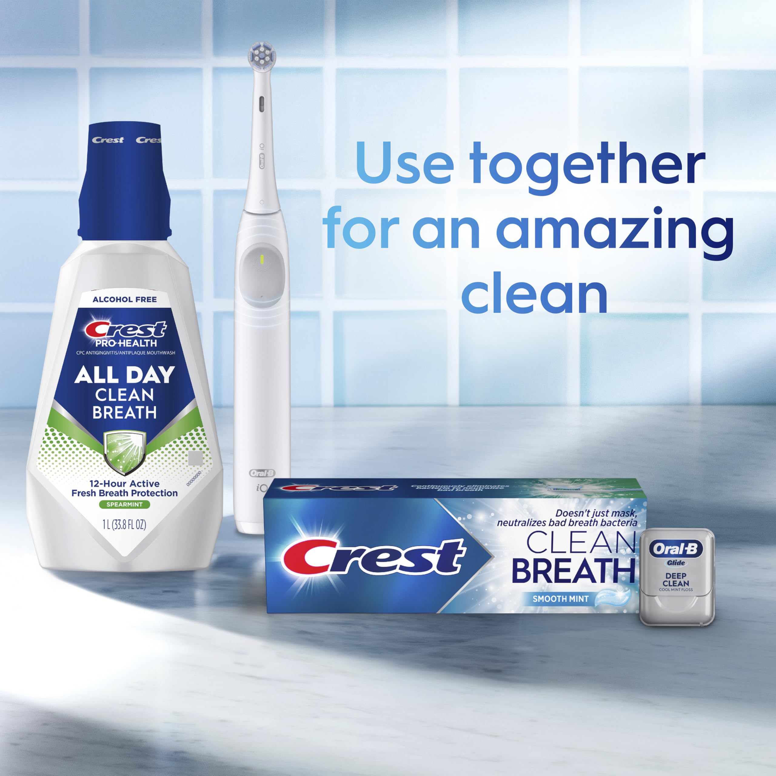 Crest etiqueta con ingredientes clave para neutralizar bacterias