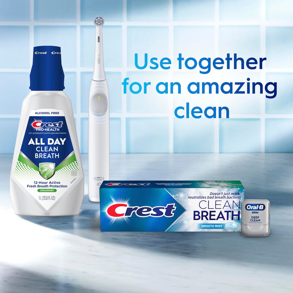Crest etiqueta con ingredientes clave para neutralizar bacterias