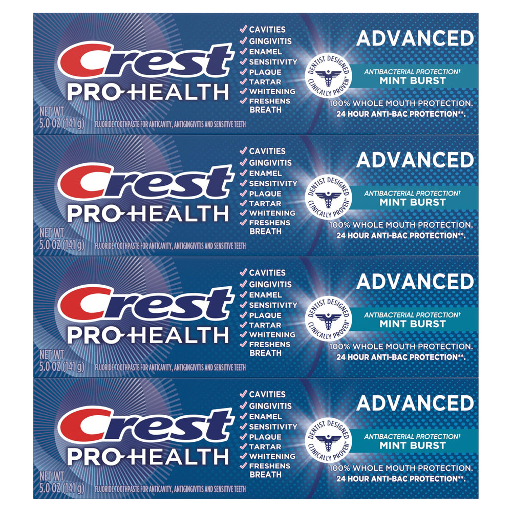 Crest etiqueta con ingredientes y información de flúor estañoso