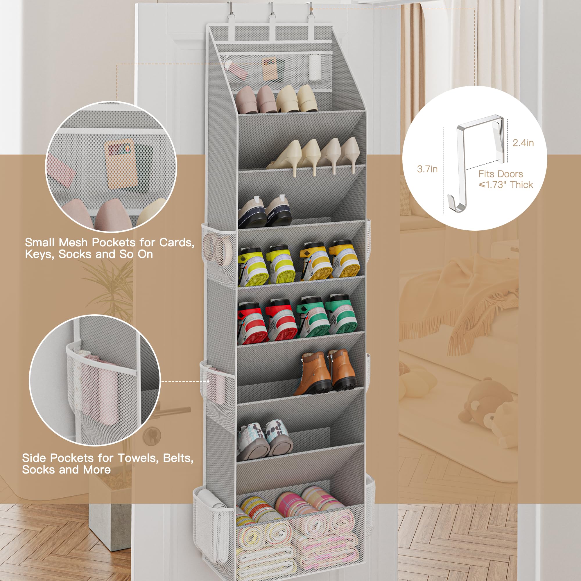 Criusia organizador con zapatillas y sandalias optimizando espacio de calzado