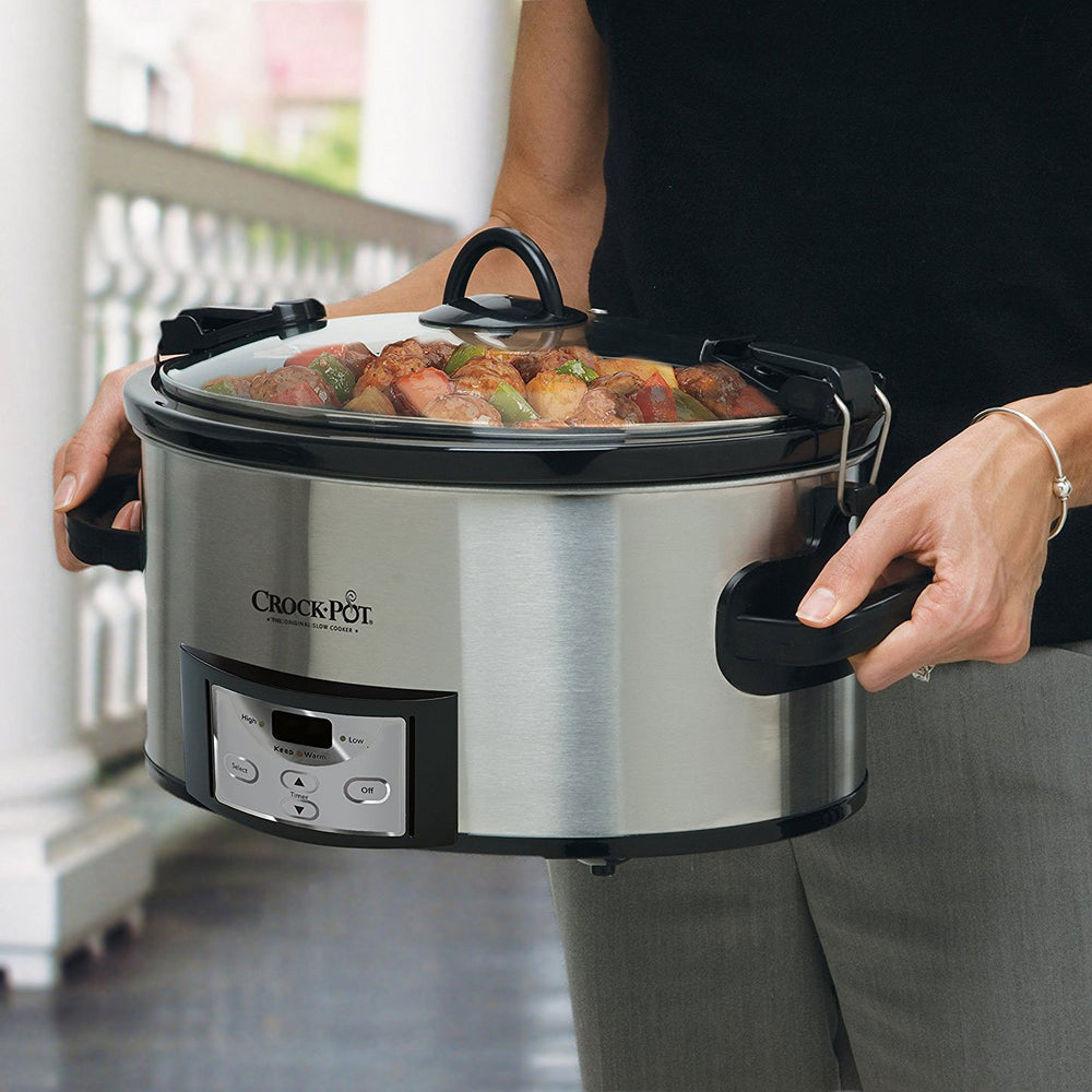Crock-Pot tapa con cierre seguro y junta que evita derrames