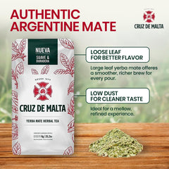 Cruz de Malta servido en mate tradicional listo para cebar
