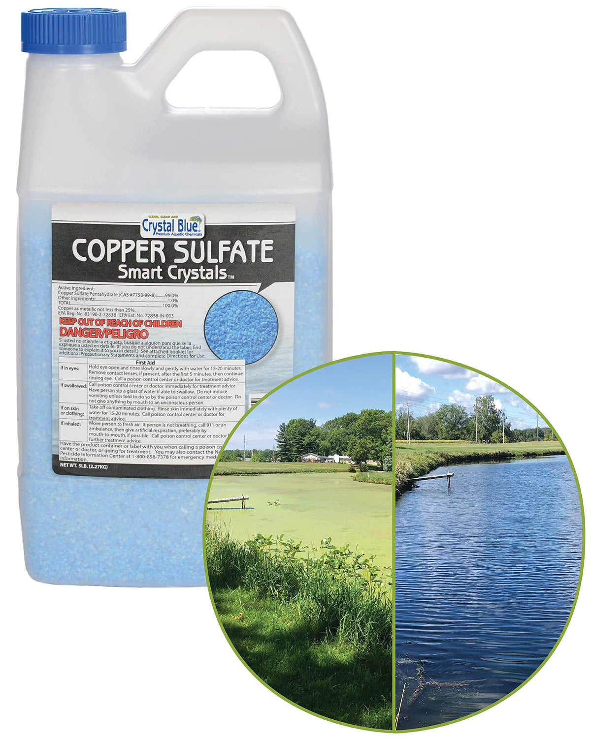 Crystal Blue front packaging showing 5 lb bag and product branding for clear identification and quick selection