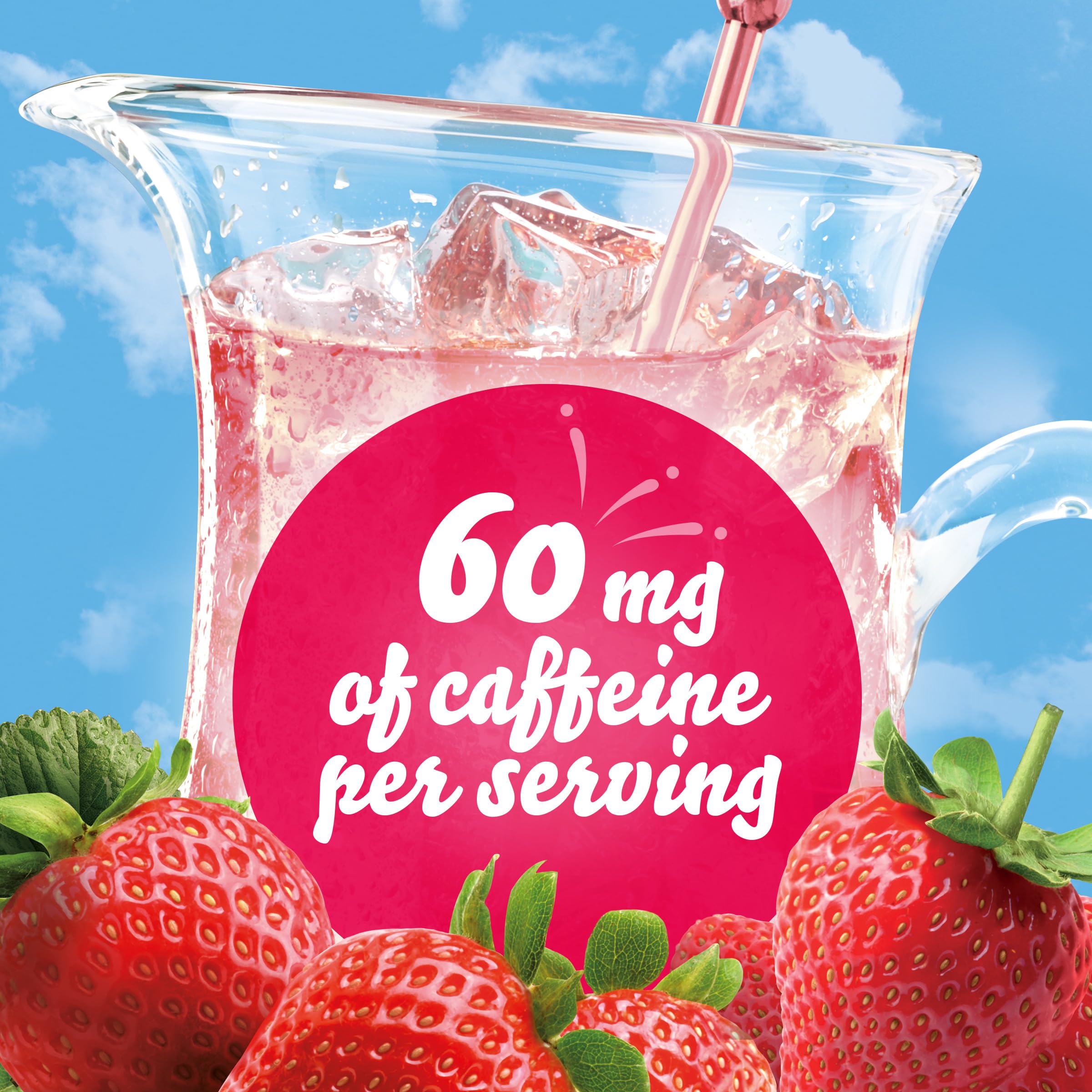 Crystal Light etiqueta nutricional ampliada indicando cero azúcar y 10 calorías