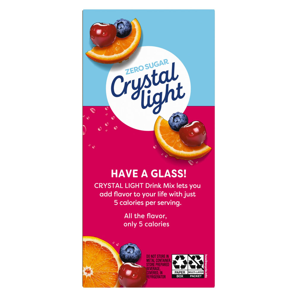 Gráfica comparativa Crystal Light versus bebidas líderes mostrando menos calorías