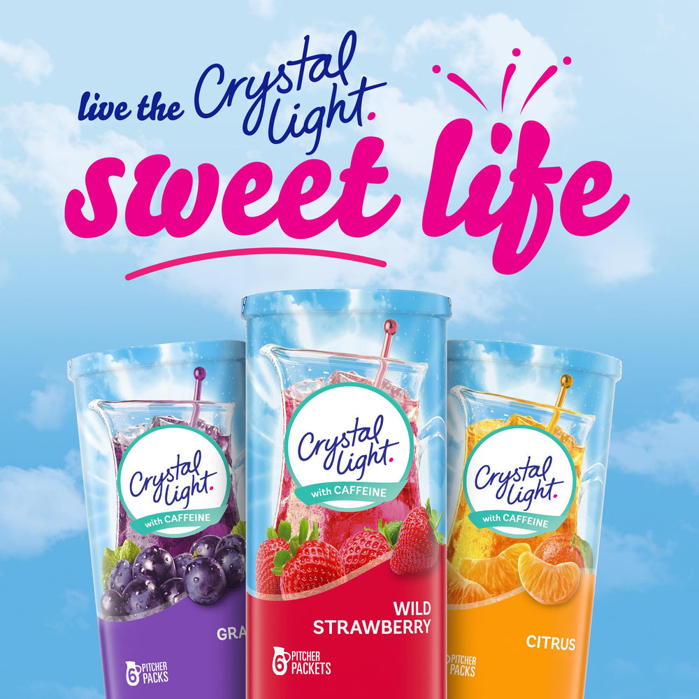 Crystal Light en mesa de desayuno mostrando uso diario y control de calorías