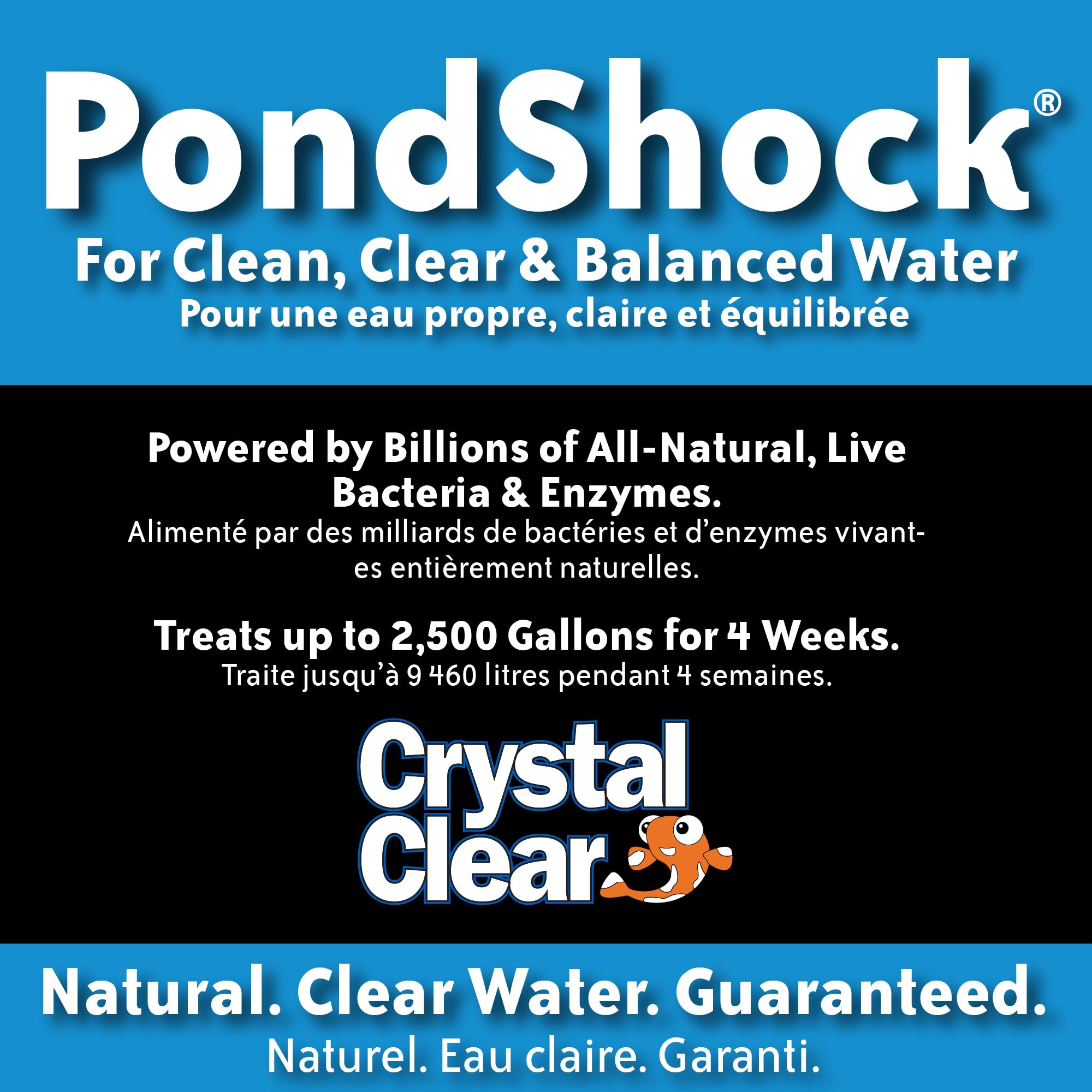 CrystalClear close-up texture of PondShock ball showing granular composition