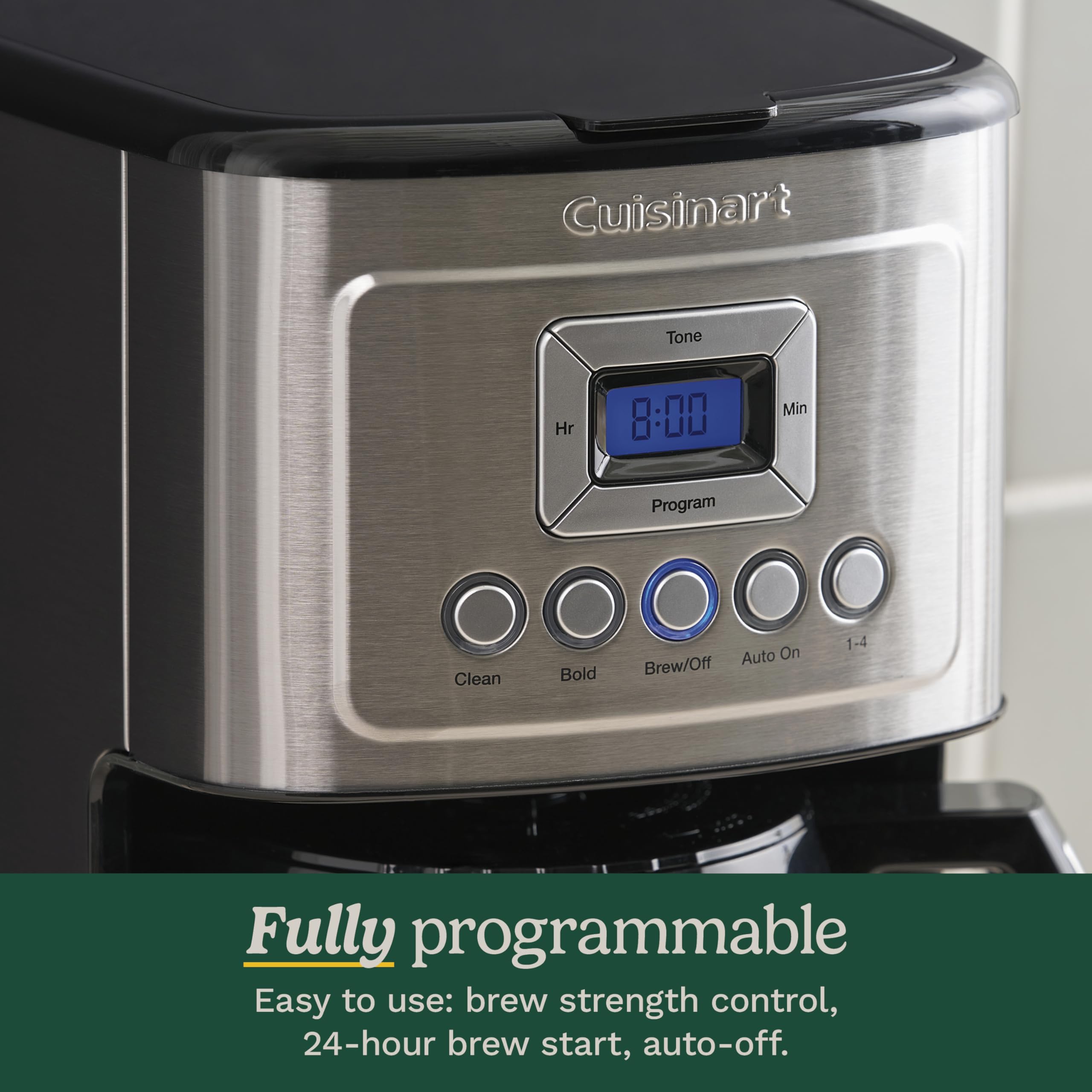 Cuisinart función Brew Pause permitiendo servir una taza antes de terminar