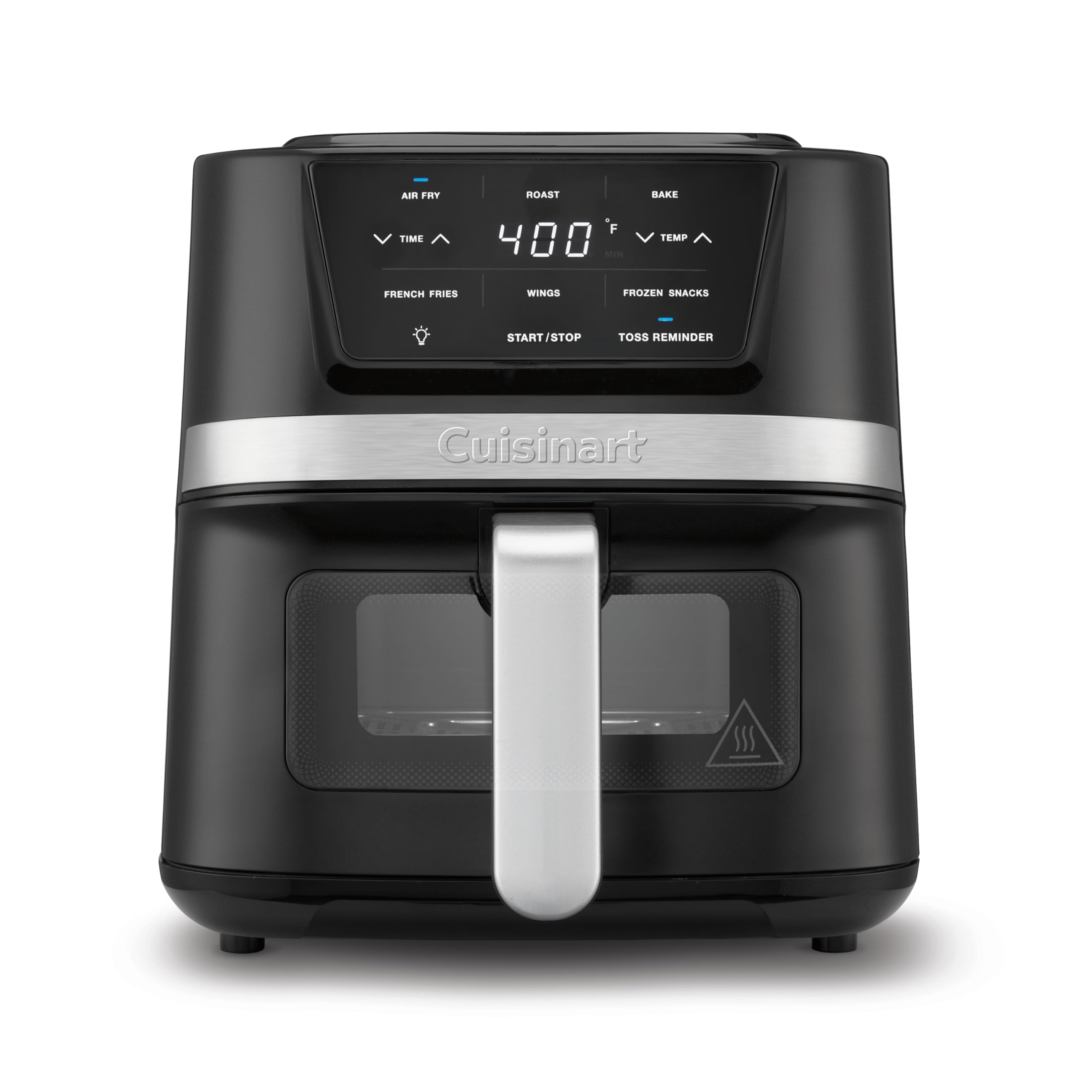 Cuisinart frente acero inoxidable mostrando diseño compacto y ahorro de espacio