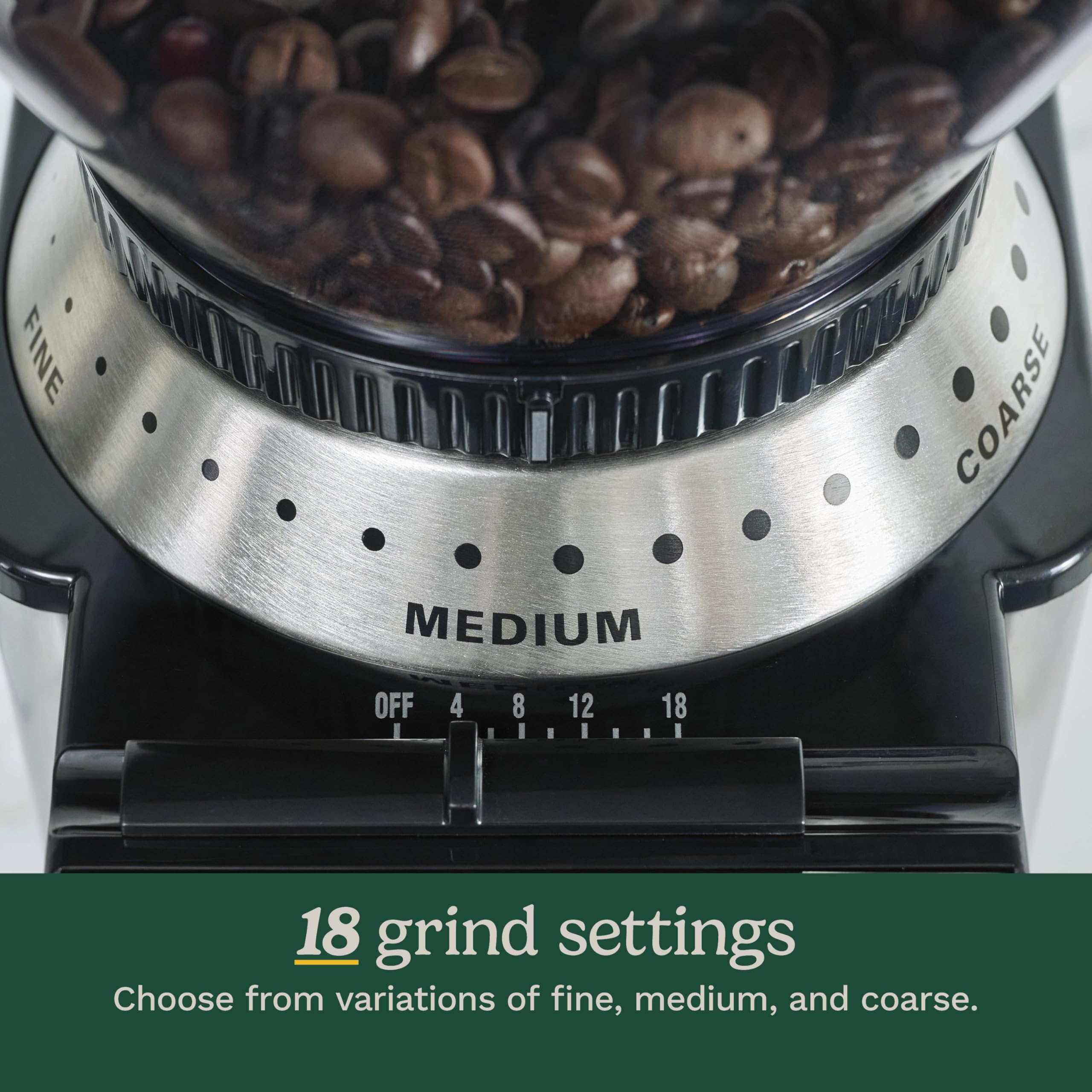 Cuisinart cámara de molienda removible que facilita almacenamiento del café