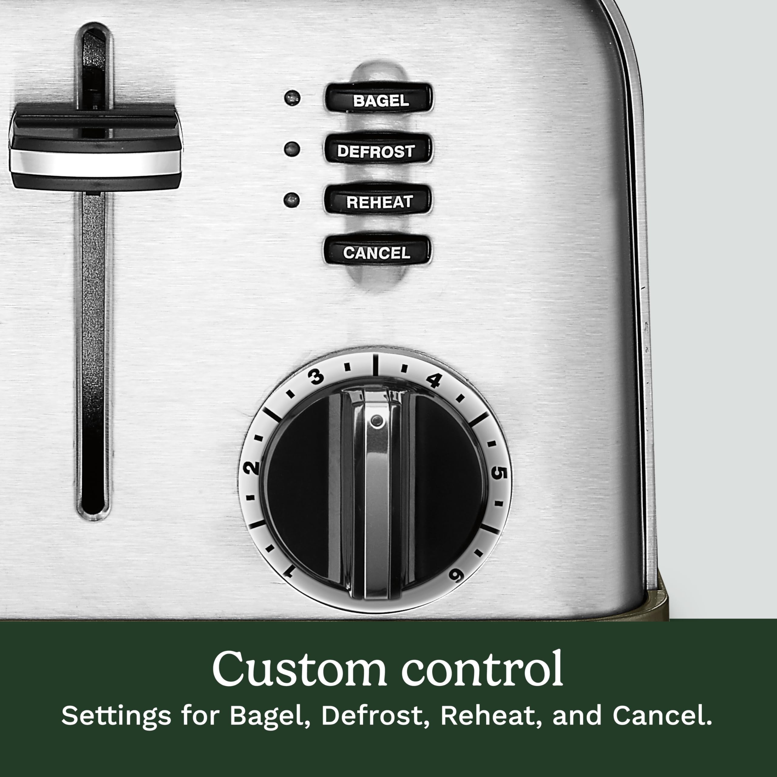 Cuisinart panel con perillas y LEDs que facilitan el control preciso