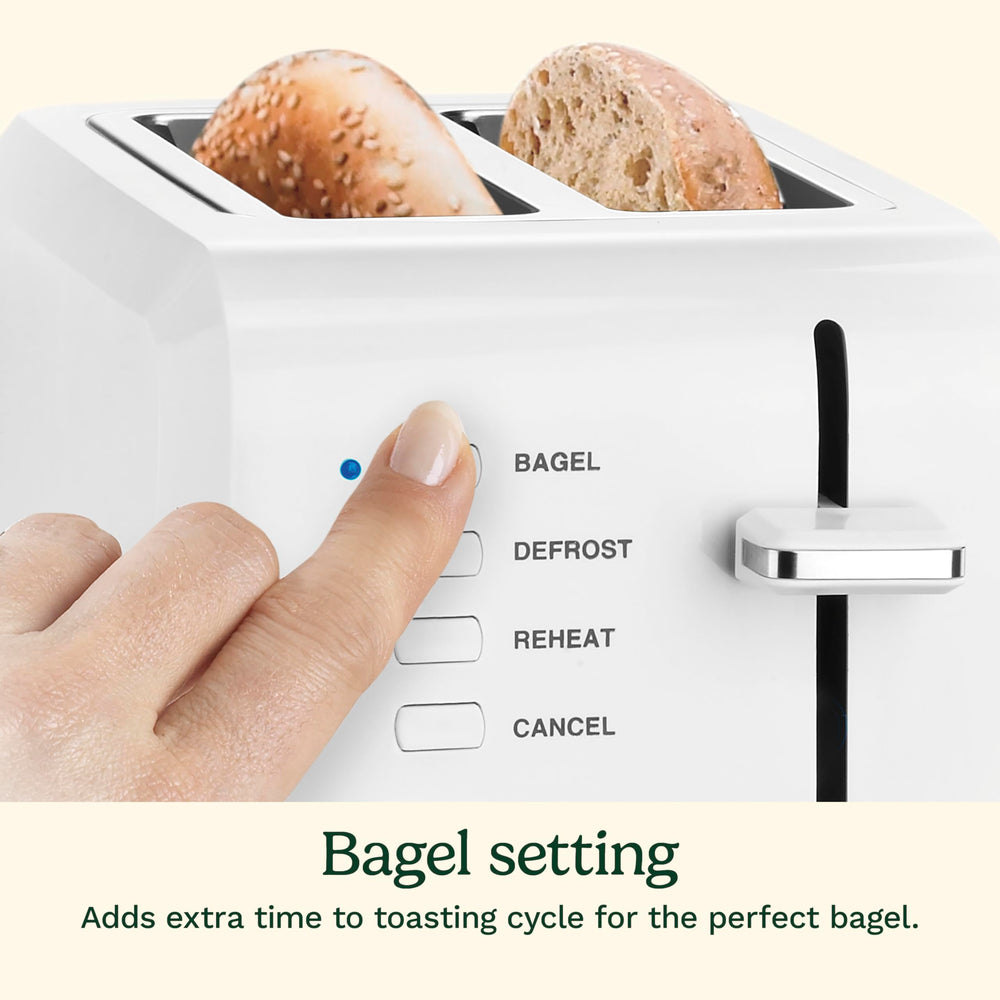 Cuisinart tostando mitades de bagel, resultado uniforme y dorado