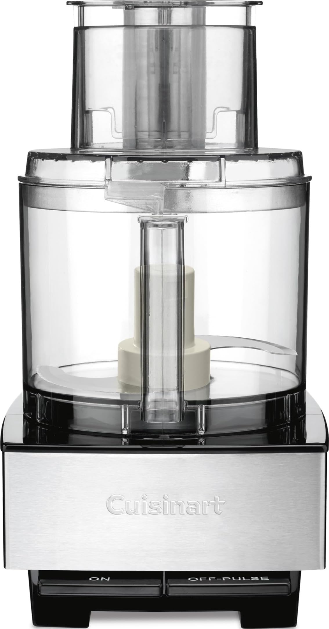 Cuisinart vista frontal en acero inoxidable, versatilidad para preparar comidas