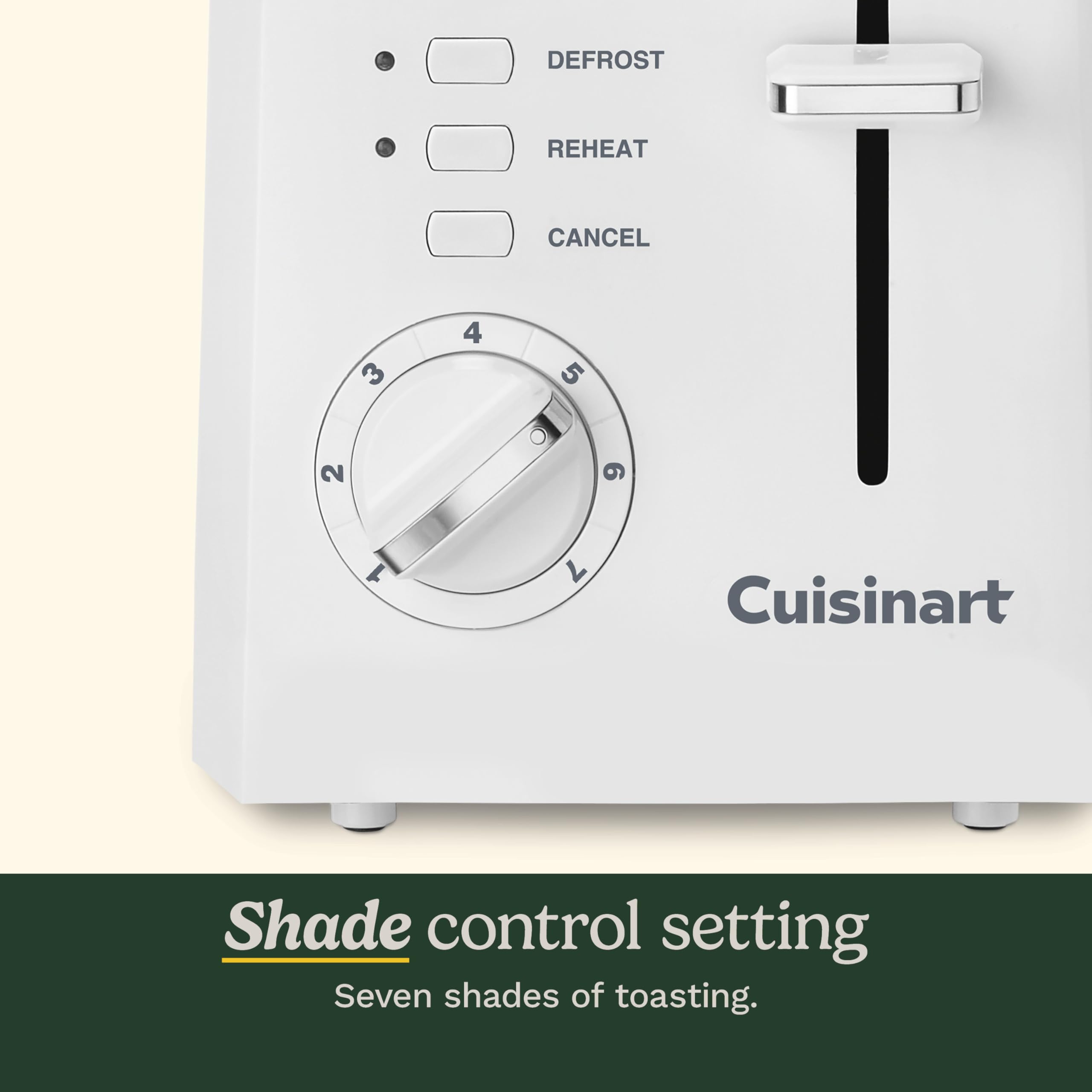 Cuisinart primer plano de ranuras anchas, admite bagels y panes gruesos