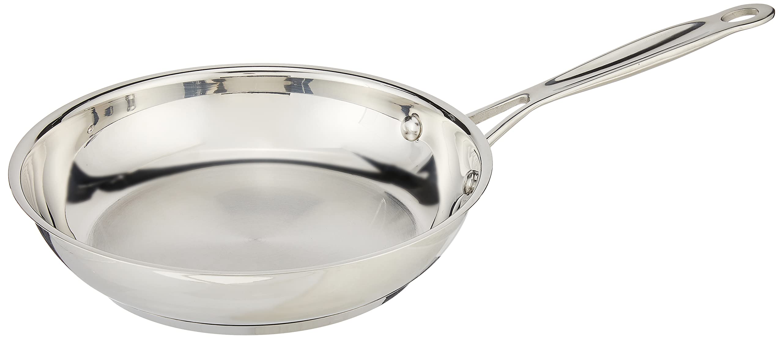 Cuisinart sartén 8" vista frontal con acabado espejo y diseño profesional