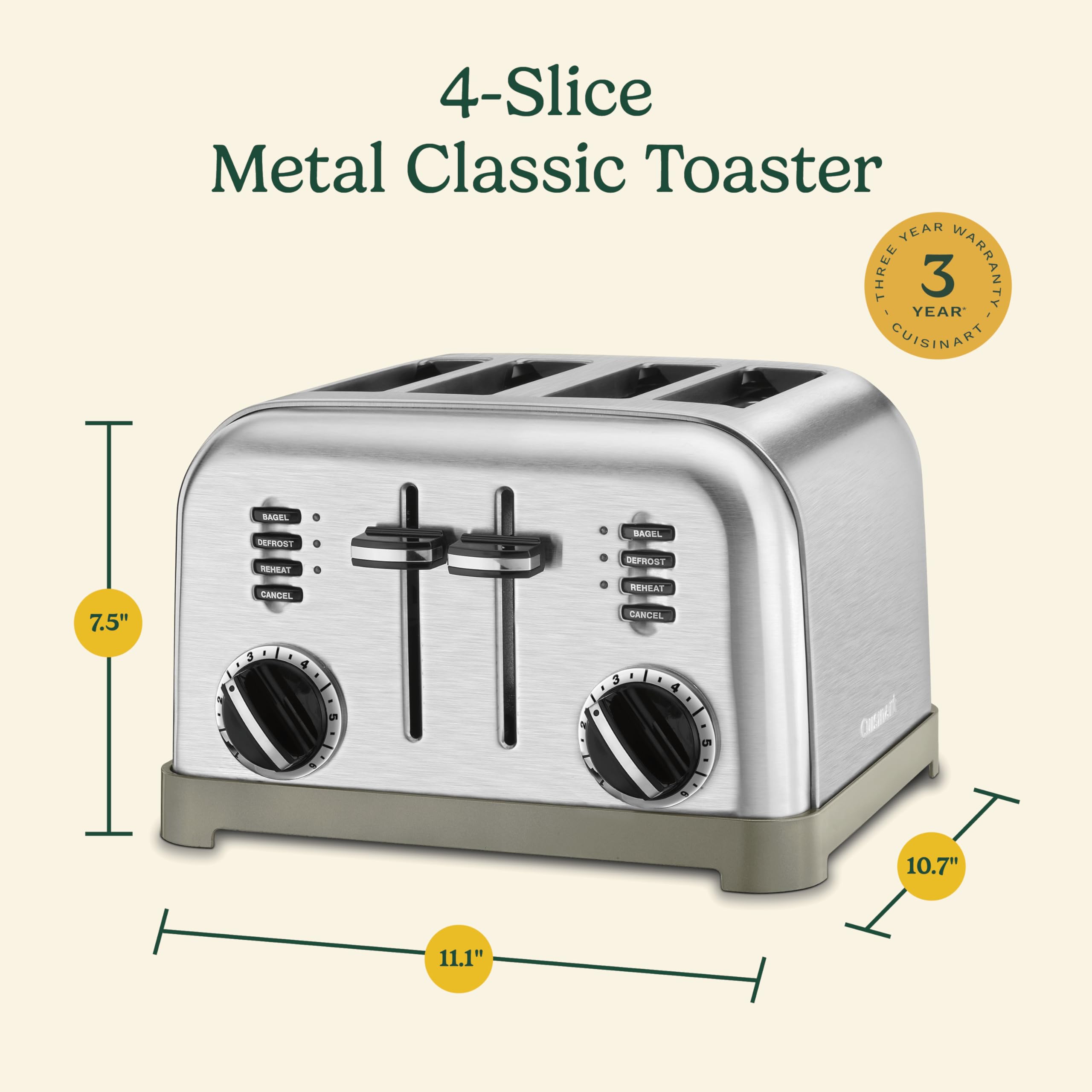 Cuisinart bagel tostándose que muestra dorado parejo y textura