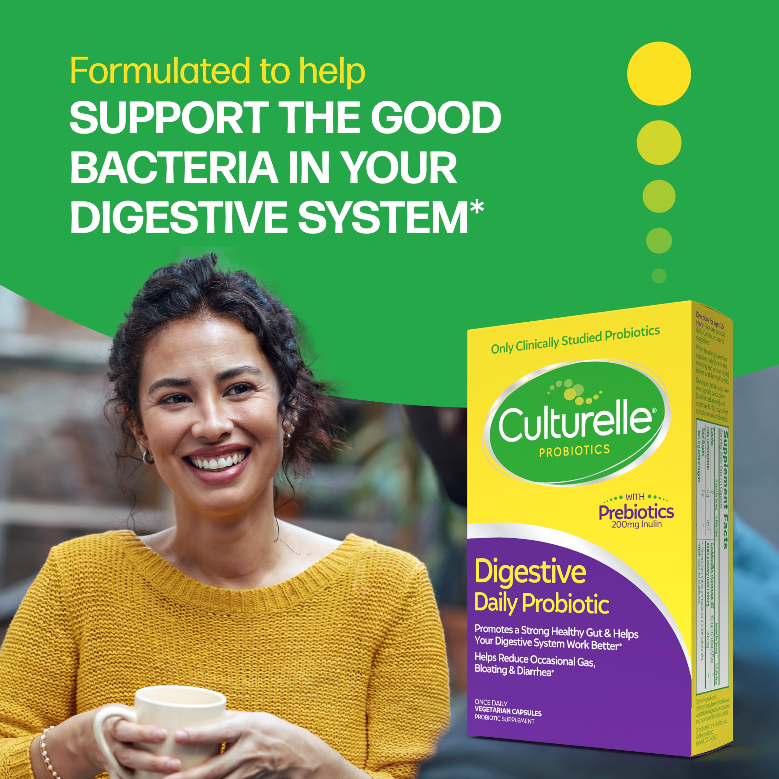 Culturelle cápsula en mano para comparar tamaño y conveniencia diaria